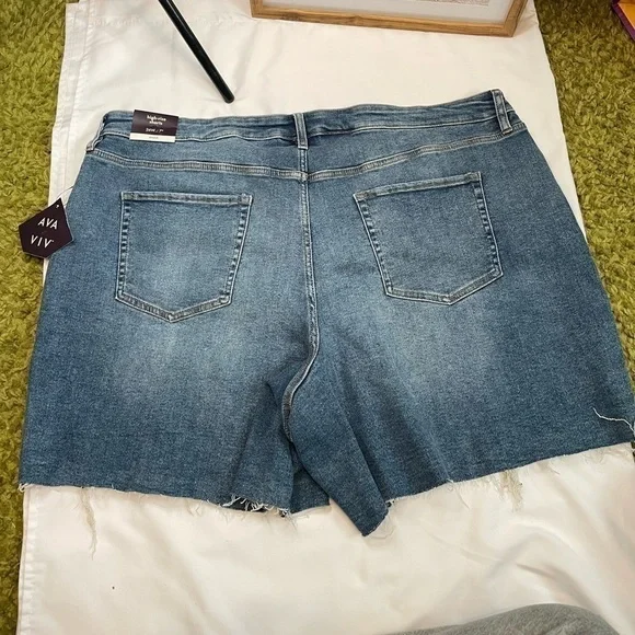 NWT Ava & Viv size 26W blue high rise shorts - Picture 3 of 6